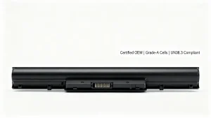 Certified OEM laptop battery with Grade-A cells and UN38.3 safety compliance, centered on white background for professional B2B electronics sourcing.