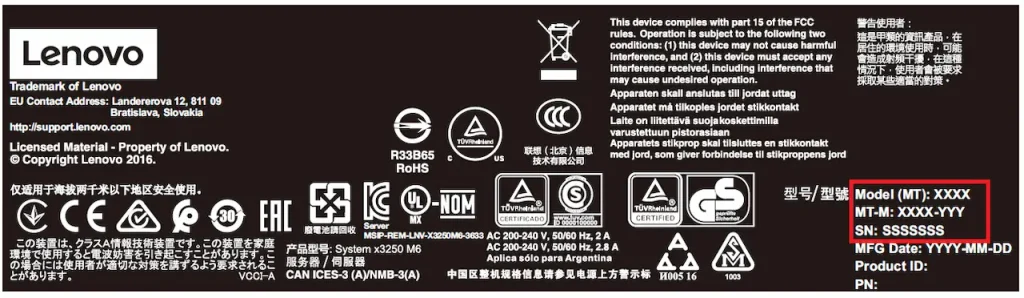 lenovo laptop model label