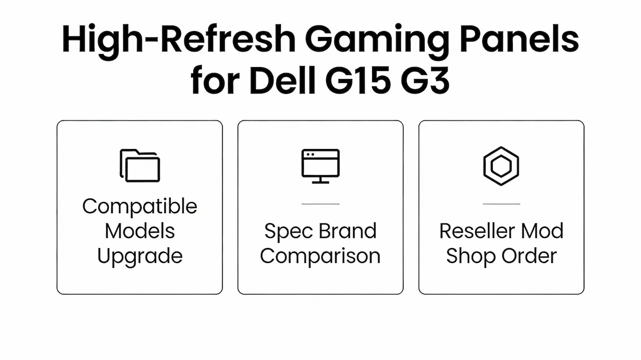 Painéis de jogos de alta taxa de atualização para Dell G15 G3 Frame