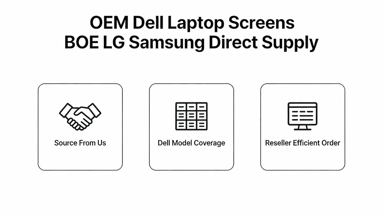 Pantallas para portátiles Dell OEM: marco de suministro directo BOE, LG y Samsung