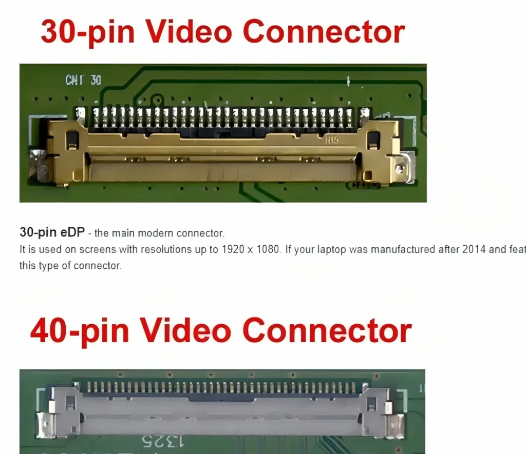 edp 30pin and 40 pin interface