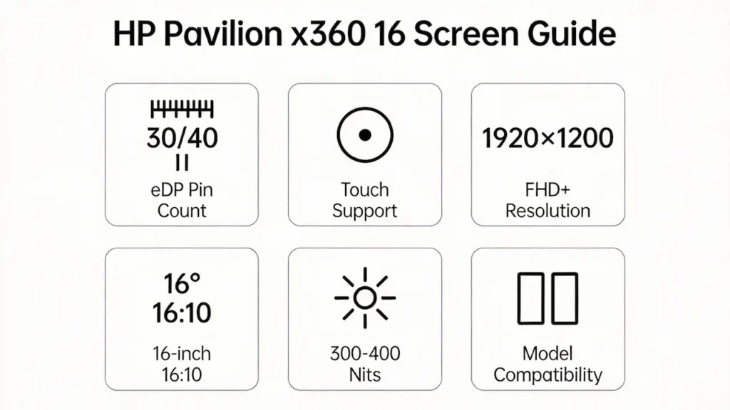 hp pavilion x360 16 laptop screen guide