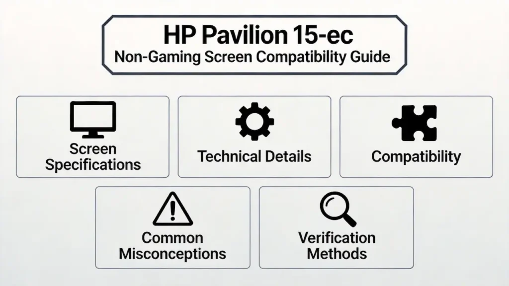 Guia de tela não gamer do HP Pavilion 15 EC