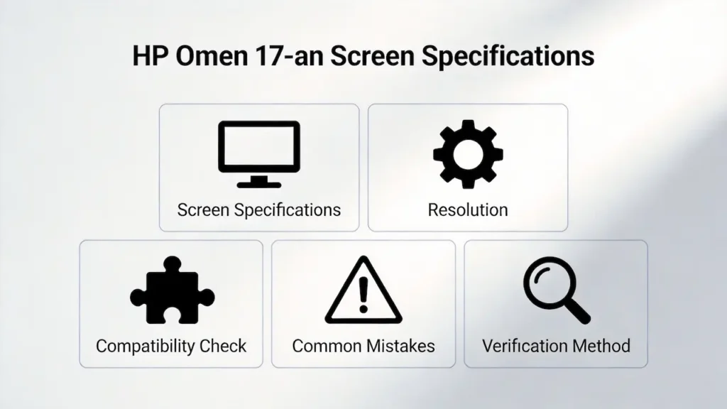 Guía de pantalla de la HP Omen 17