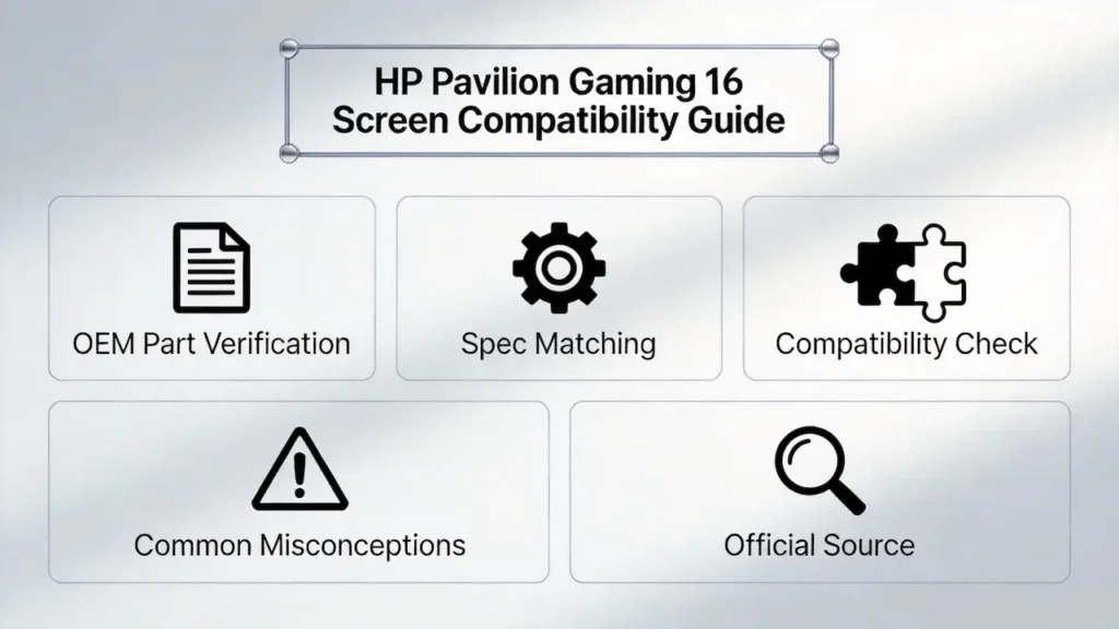 Guia de tela do HP Pavilion Gaming 16