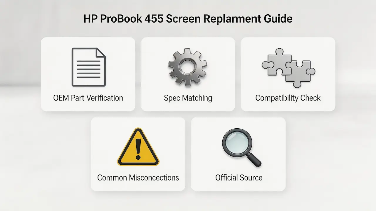 Guía de pantalla del HP ProBook 455