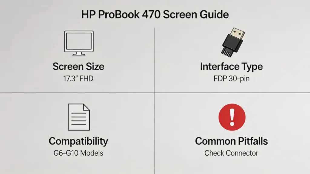 guia de tela hp probook 470