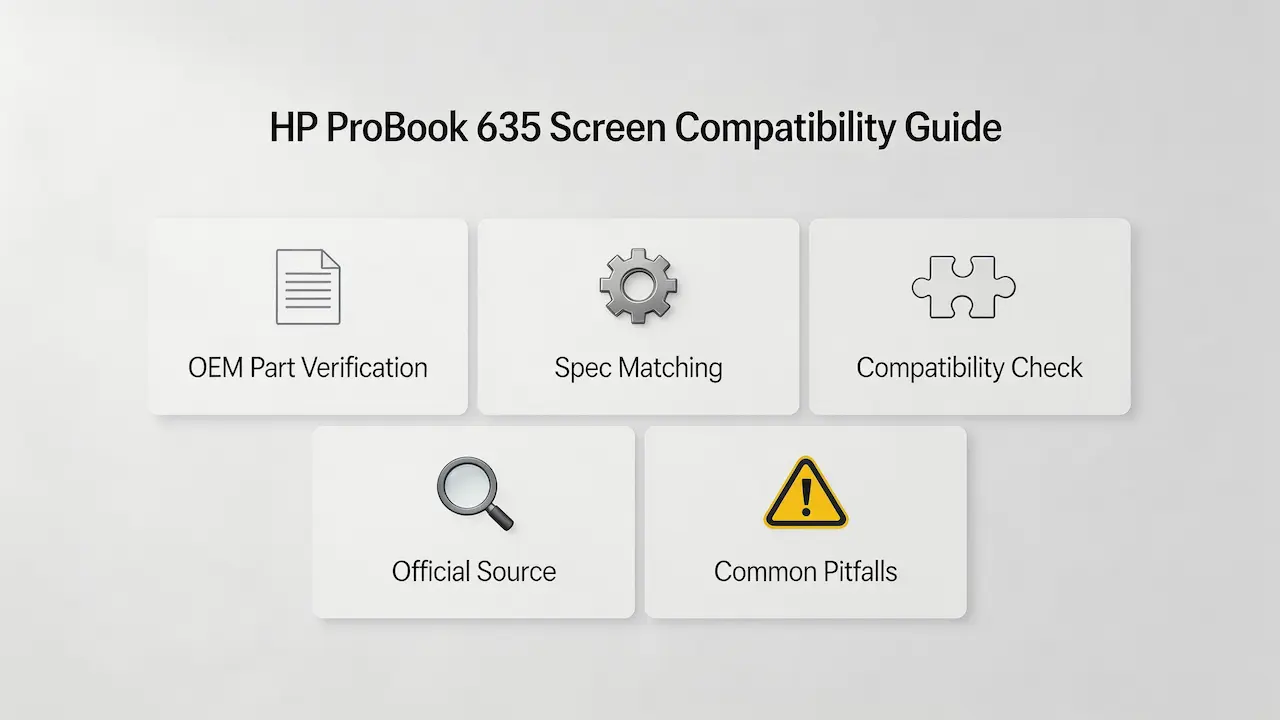 Guia de tela do HP ProBook 635