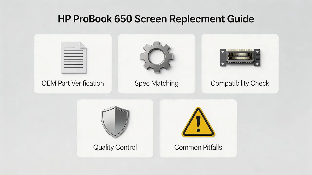 Guia de tela do HP ProBook 650