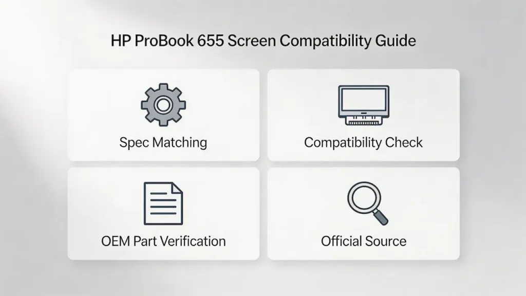 Guia de tela do HP ProBook 655