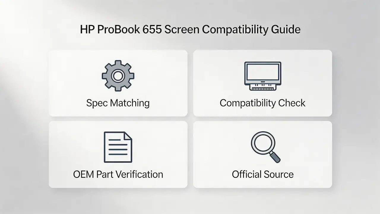 Guia de tela do HP ProBook 655