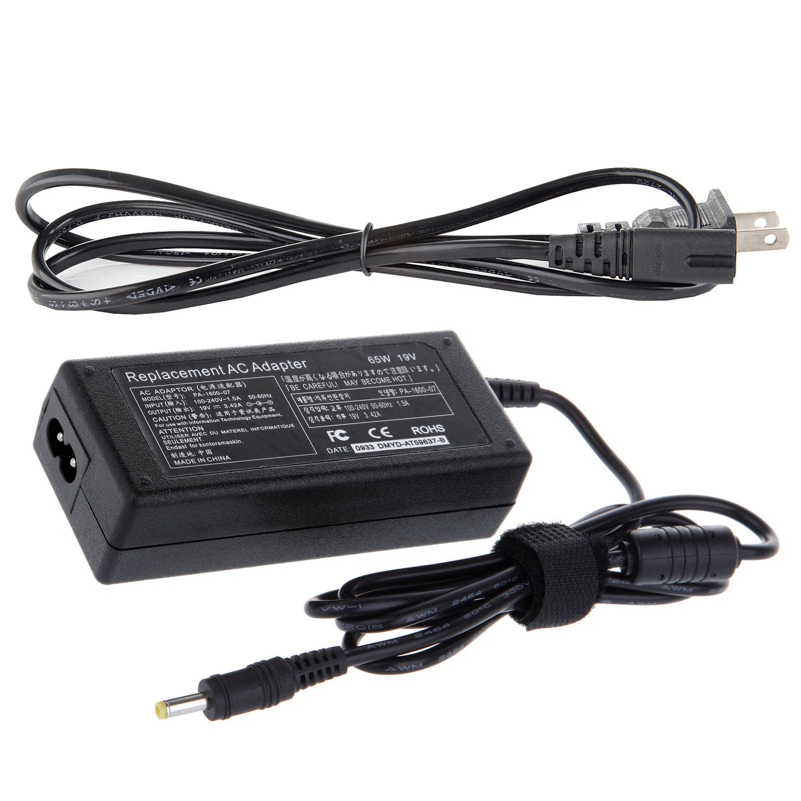 CHARGER ASUS DELL GENERICO 65W / 19V / 3.42A / 4.0 X 1.7MM
