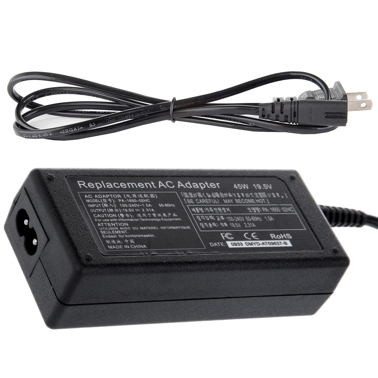 CHARGER DELL GENERICO 45W / 19.5V / 2.31A / 3.0 X 4.5 MM PIN CENTRAL PUNTA BLACK AND CORTA - Image 6