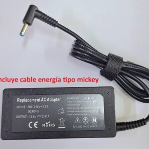 CHARGER CERTIFIED COMPATIBLE HP COMPAQ 45W / 19.5V / 2.31A / 3.0 X 4.5 MM PUNTA BLUE