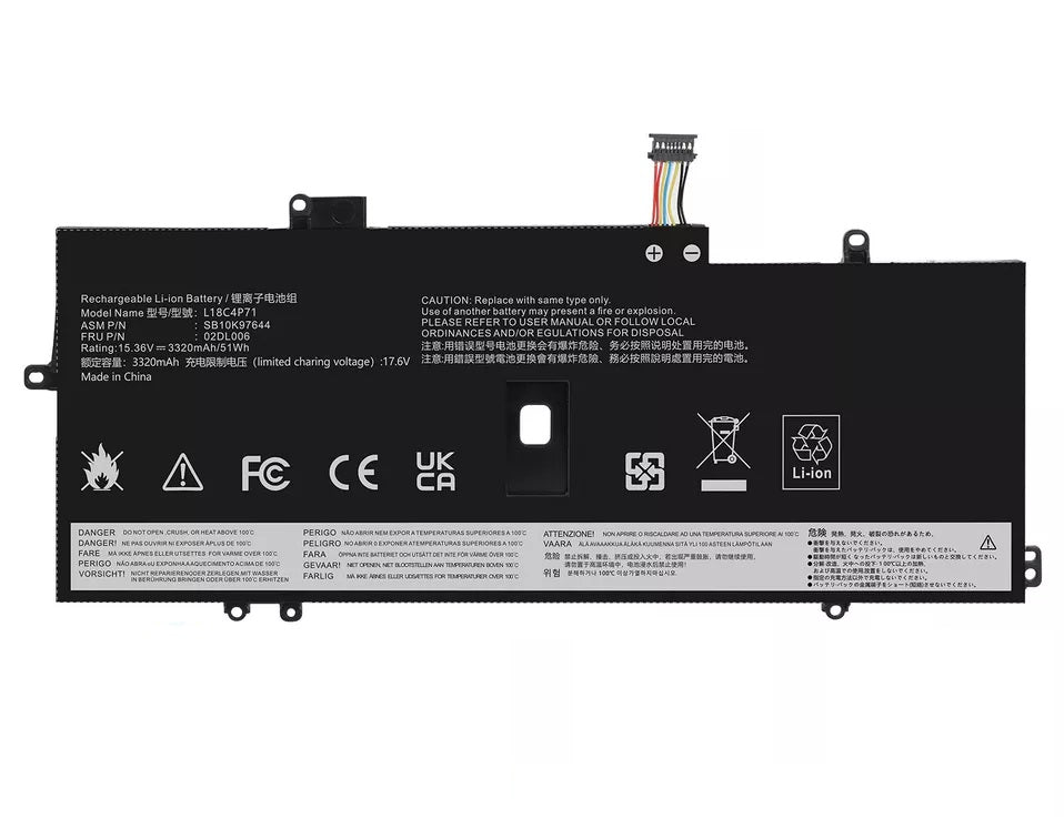 BATTERY LENOVO THINKPAD X1 YOGA 4th 5th / CARBON 7th 8th GENERACIÓN | L18C4P71