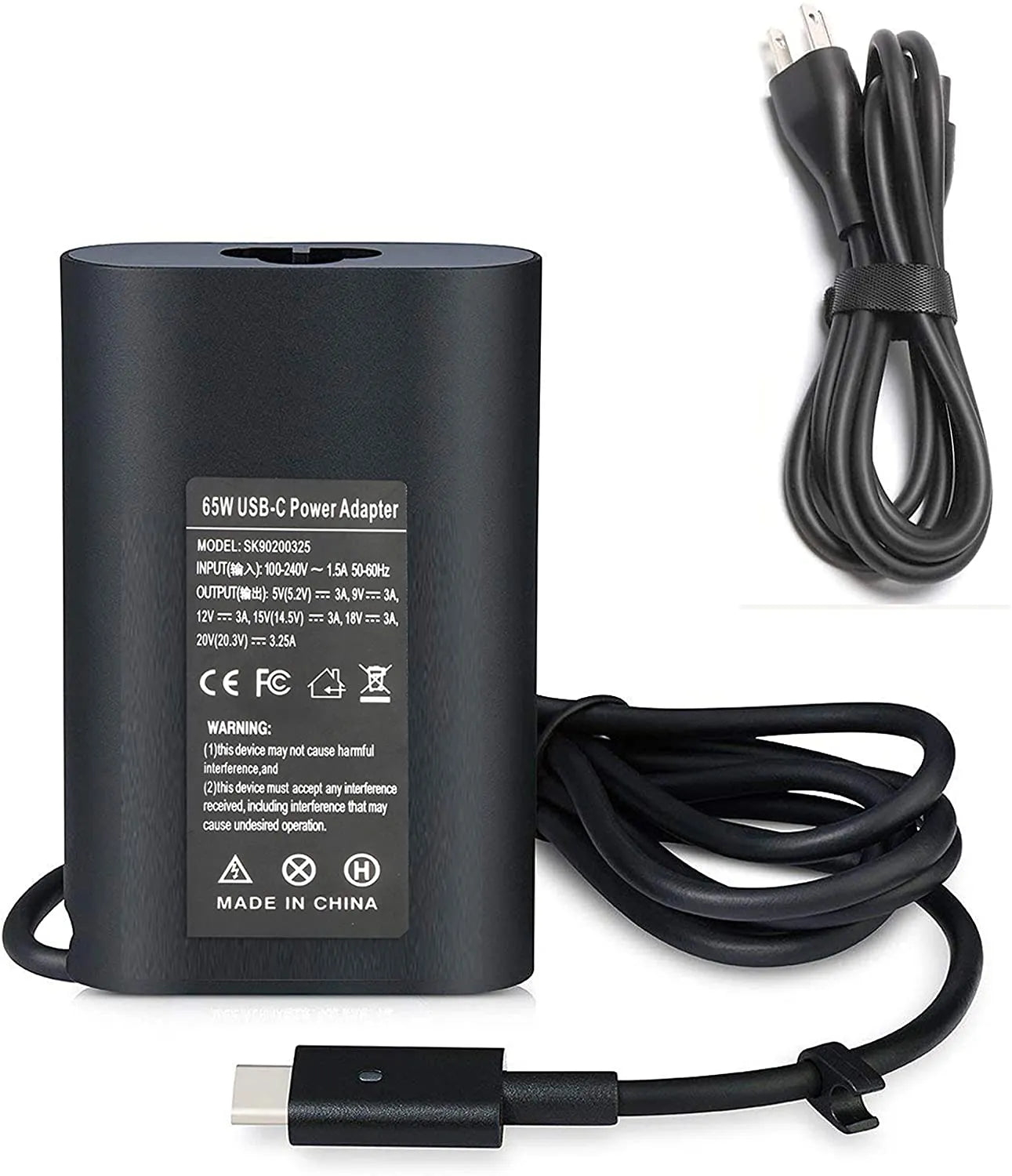 CHARGER CERTIFIED COMPATIBLE DELL 65W | 20V 18V 15V 9V 5V / 3.25A 3A. 2A | TYPE C - Image 3