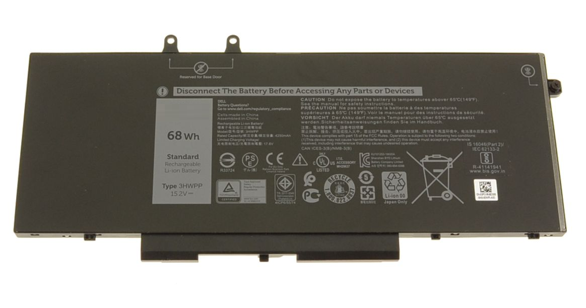 BATTERY DELL LATITUDE 5401 5501 PRECISION 3541 3551 3HWPP 03HWPP N2NLL 10X1J 68Wh 4 CELLS CERTIFIED COMPATIBLE