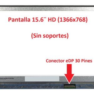 SCREEN 15.6 LED SLIM HD (1366x768) EDP 30 PINS BOTTOM RIGHT | NO BRACKETS |  P/LAPTOP