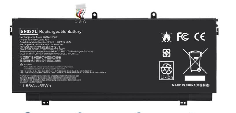 BATTERY HP SPECTRE X360 13-AC0xx 13-AC023DX 13-W0XX 13-W013DX 59Wh | SH03XL