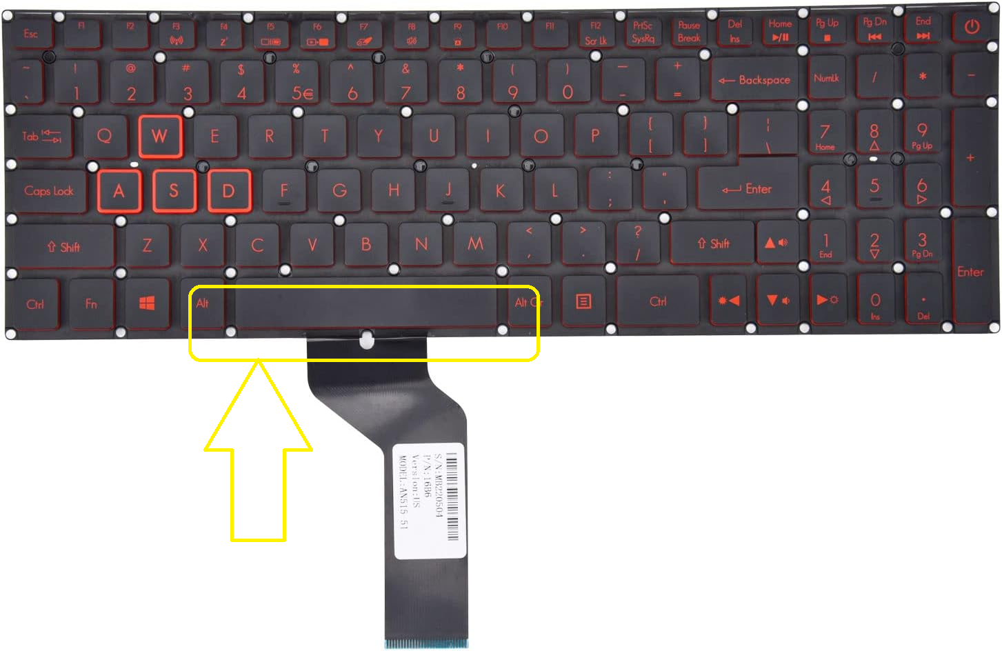 KEYBOARD ACER NITRO 5 AN515-51 AN515-31 AN515-53 AN515-52 AN515-53 AN515-53-55G9