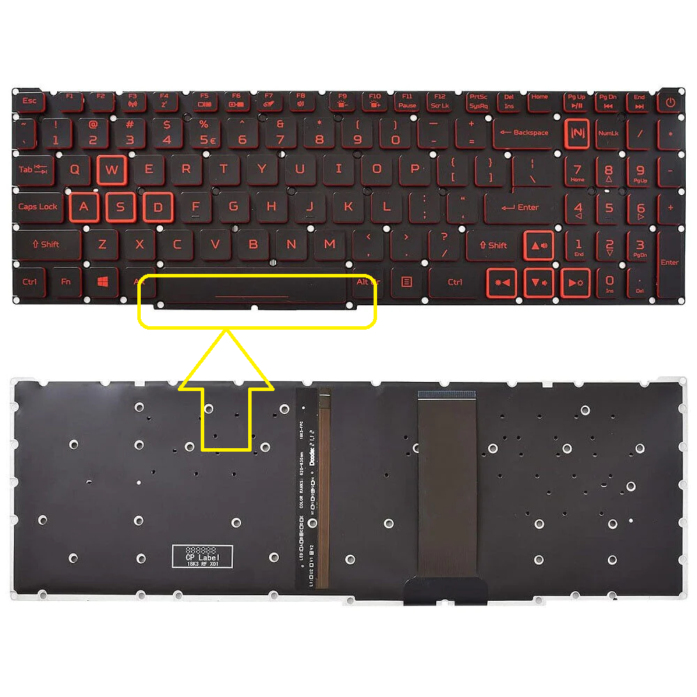 KEYBOARD ACER NITRO 5 AN515-43 AN515-54 AN517-51 AN517-52 WITHOUT FRAME
