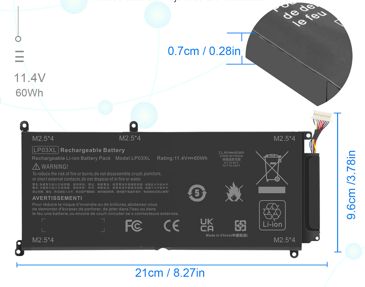 BATTERY HP LP03XL ENVY 15Z-AH000 M6-AE151DX M6-P013DX M6-P014DX 805094-005 - Image 3