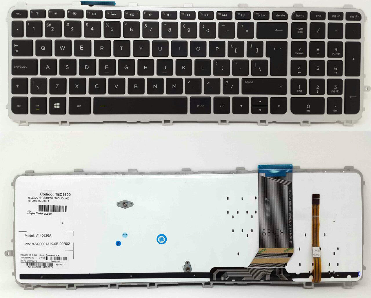 KEYBOARD HP COMPAQ ENVY 15-J000 15T-J000 15Z-J000 15-J100 17-J000 M6-N015DX 760743-001 (ÚNICAMENTE PER ORDER)