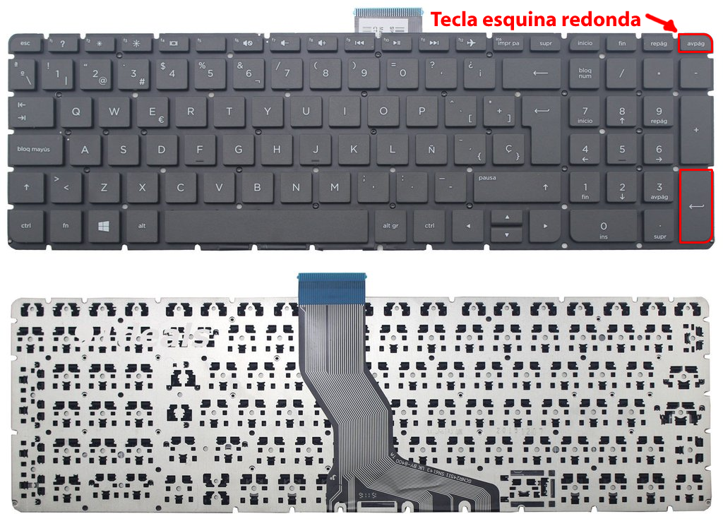 KEYBOARD HP COMPAQ 15-AK000 15-AU000 15-BC000 15-AB000 WITHOUT FRAME WITH NUMERICO