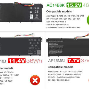 BATTERY ACER CHROMEBOOK CB5-311 CB3-531 CB5-571 V3-371 AC14B8K