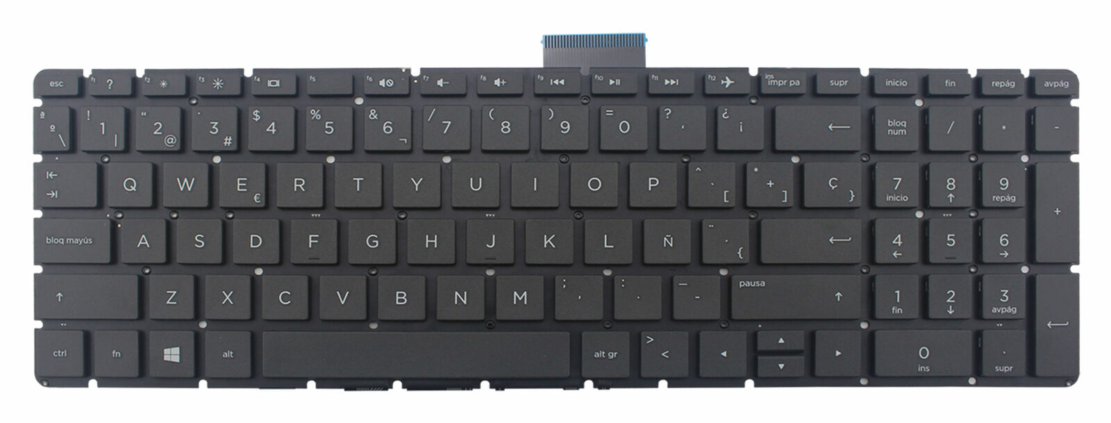 KEYBOARD HP COMPAQ FLEX LARGO 15-BS000 15-AE000 15-AS000 15-AH000 15-BC000 15-BW000 15 Z-EF2000 15-DY 15T-DY WITHOUT FRAME WITH NUMERICO