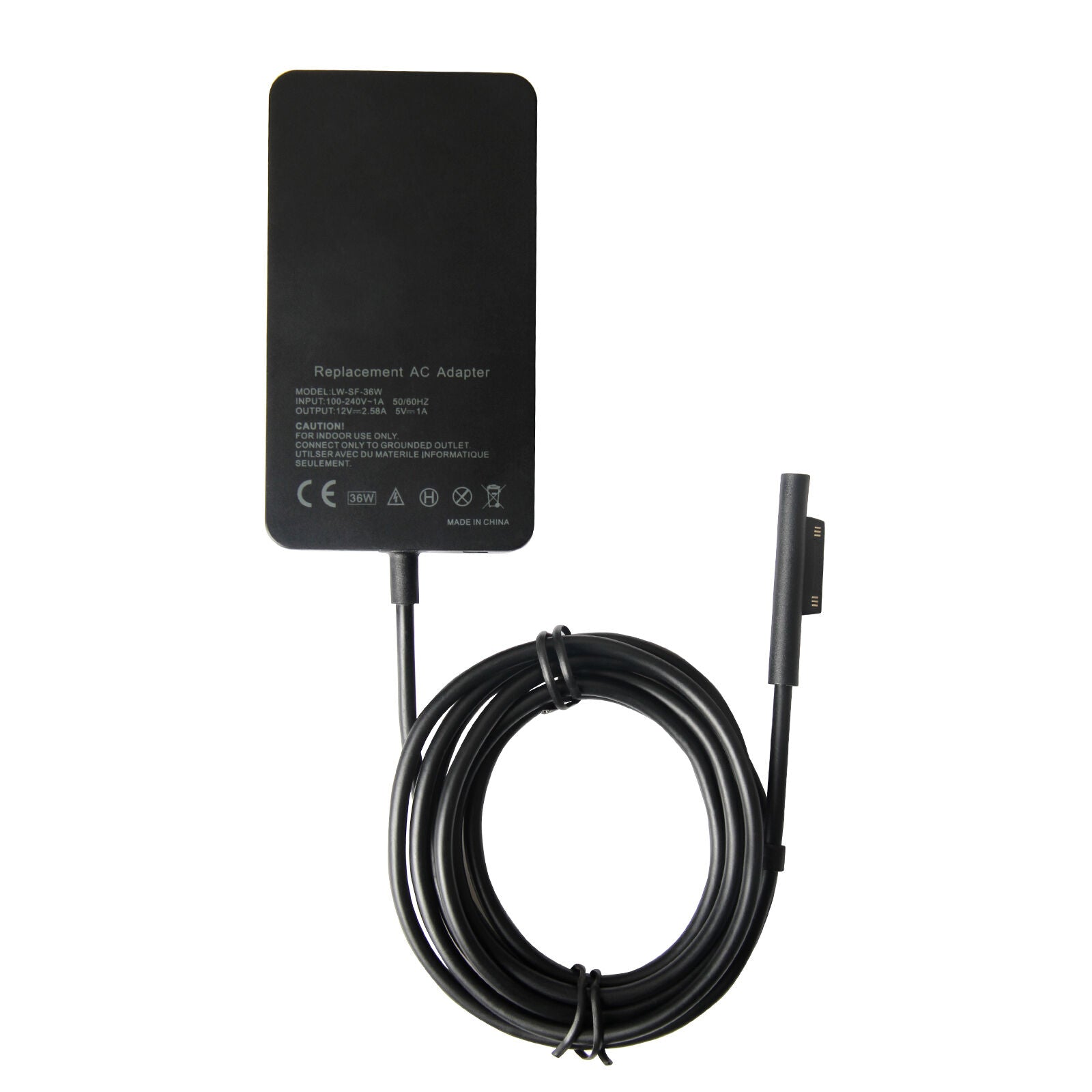 CHARGER MICROSOFT SURFACE PRO 3 / PRO 4 / 1706 / 1625 / LW-SF-36W / 30W / 5W (USB 2.0 ADDITIONAL) / 12V 2.58A / 5V 1A *CERTIFIED COMPATIBLE*