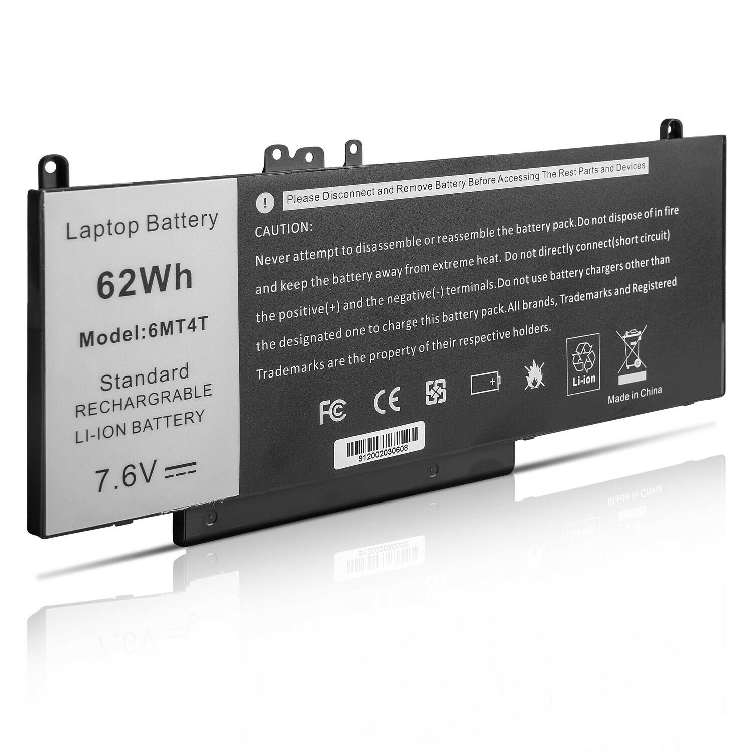 BATTERY DELL LATITUDE E5450 E5470 E5570 | 7.6V | 62WH | 4 CELLS | 6MT4T - Image 4