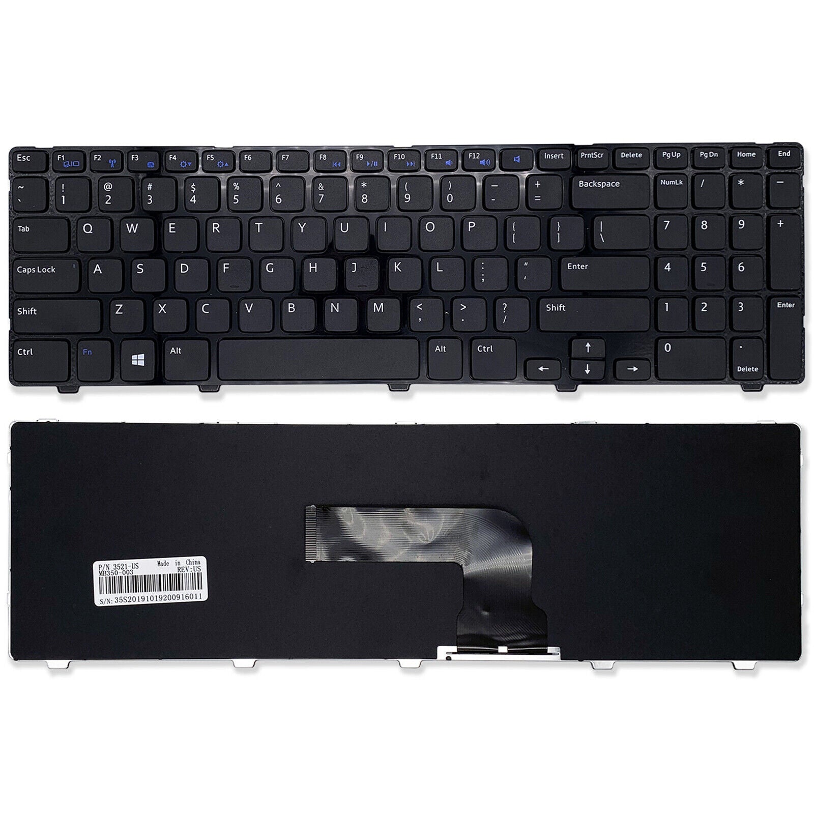 KEYBOARD DELL 15 14R 15R 15V 1316 2521 3521 3537 5421 5521 5535 M5331R WITH FRAME - Image 6