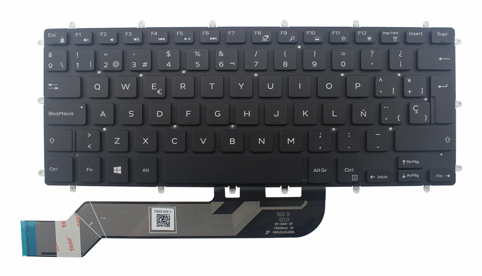KEYBOARD DELL 13-5368 13-5378 13-5578 14-7466 14-7467 15-5568 15-5578 BLACK ESPANOL REMACHADO WITHOUT FRAME