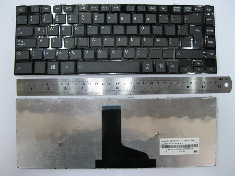 KEYBOARD TOSHIBA *53MM L40D-A L40-A L45-A L45t-a L45D L45D-A S45-ASP BLACK ESPANOL C/FRAME