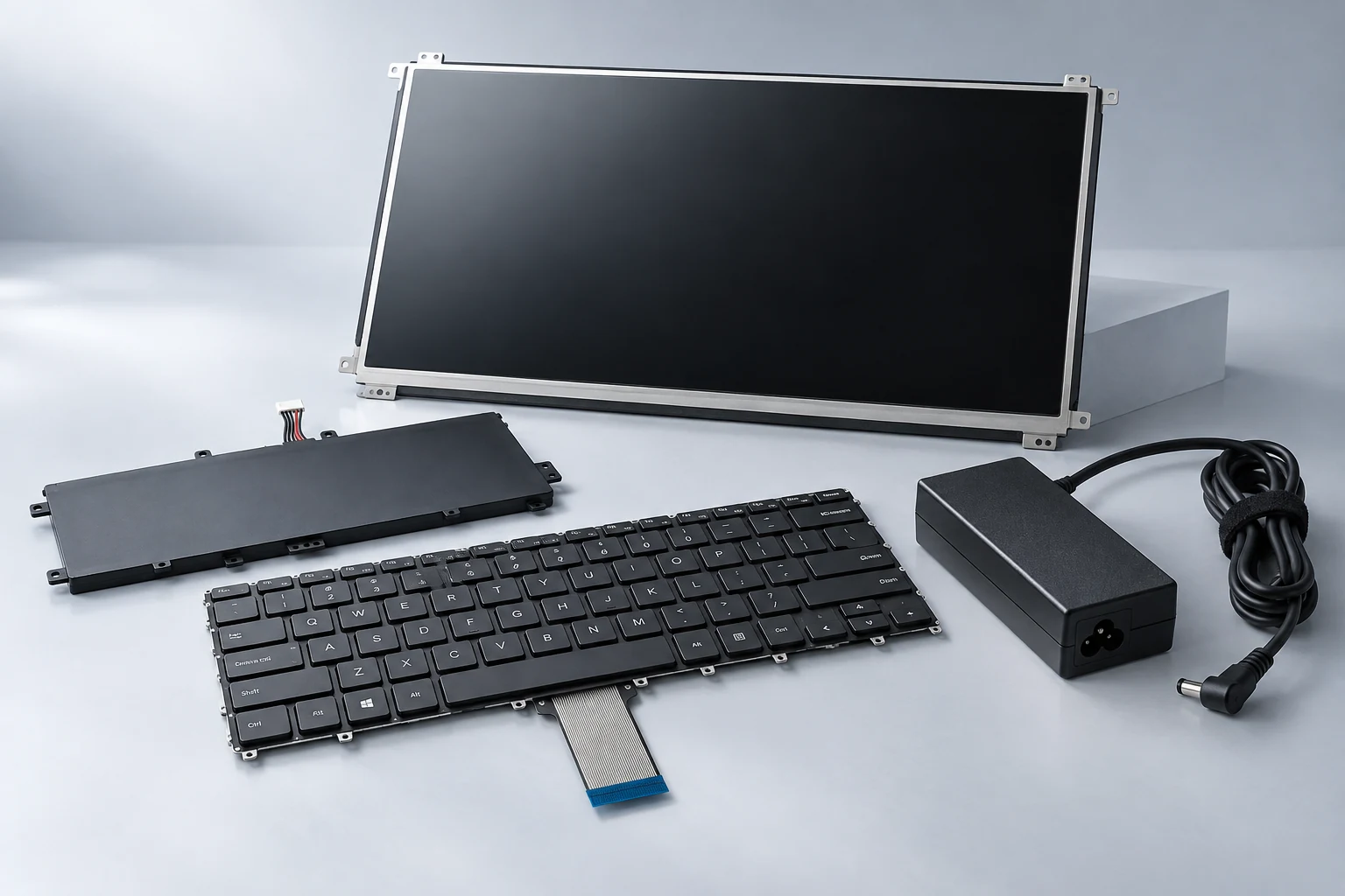 Laptop screen, battery, keyboard and charger for B2B sourcing