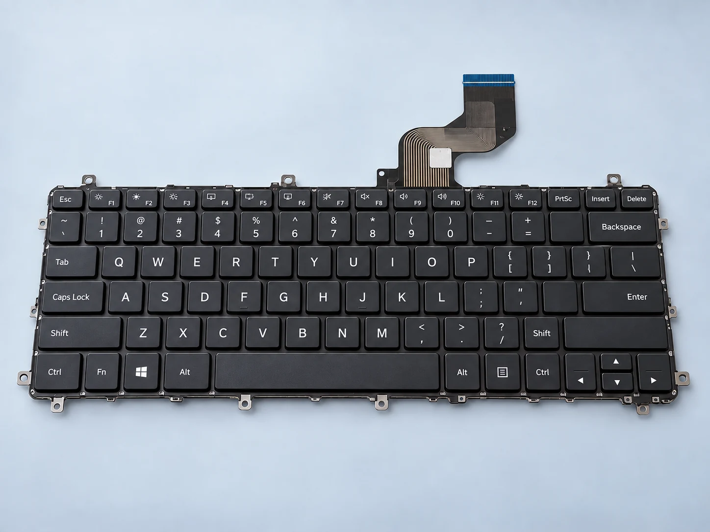 Illustration of an internal US English laptop keyboard